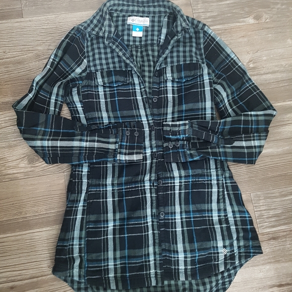 Columbia Tops - Columbia teal flannel